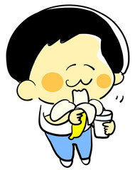 バナナ　食べる　こども