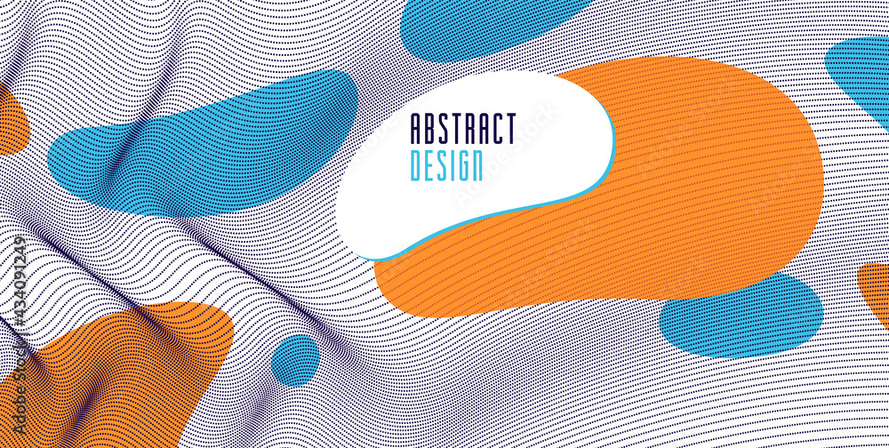Poster trendy abstract vector background, science and technology theme illustration, array of dynamic parti