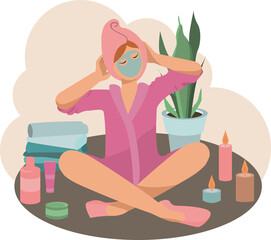 Young girl doing beauty treatment