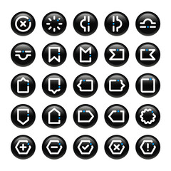 Black circle outline icons for sign & symbol.