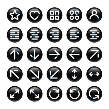 Black circle outline icons for sign & symbol.