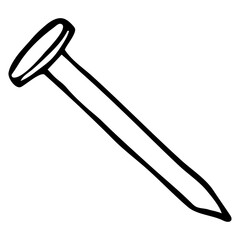 Vector hand drawn illustration in vintage engraved style of metal nail