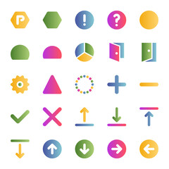 Gradient color icons for sign & symbol.