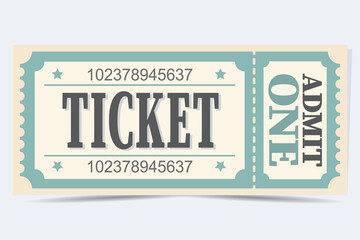 Vintage retro ticket. Vector template for a ticket. Create a paper ticket to a movie, theatre, circus etc. Retro ticket. 
