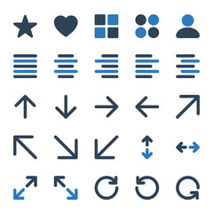 Two color icons for sign & symbol.