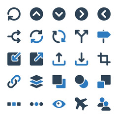 Two color icons for sign & symbol.