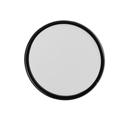 Photographic lens isolated on white. Professional photographer's equipment