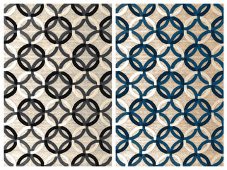 Carpet bathmat and Rug Boho style ethnic design pattern with distressed woven texture and effect
