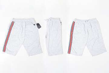 Men's short white training pants isolated on white background. Lotto-based pants, very comfortable...