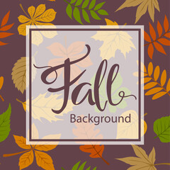 fall autumn frame border card greeting card background with hand written lettering