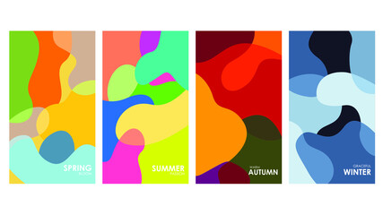 Vector colorful seasons abstract  background for banner, social media, web, print.
