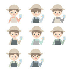 Farmer man with a glass of water