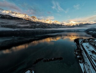 sunrise over the lake