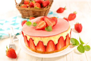 strawberry shortcake- pastry with strawberry and cream