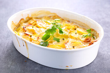 baked potato with cream and cheese