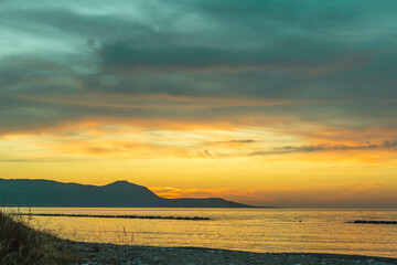 Sunset view over the Akamas Peninsula in Cyprus.