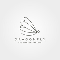 dragonfly minimalist vector logo insect symbol illustration design