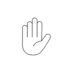 Hand stop sign outline icon. linear style sign for mobile concept and web design. Human hand simple line vector icon. Palm symbol, logo illustration. Pixel perfect vector graphics