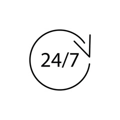 24/7  hours  -  vector icon service symbol 
