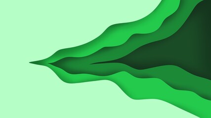 Abstract Green Paper cut multi layers  Background ,concept design or flowing liquid illustration for website template , illustration wallpaper