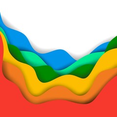 Abstract colorful Paper cut square multi layers  Background ,concept design or flowing liquid illustration for website template , illustration wallpaper
