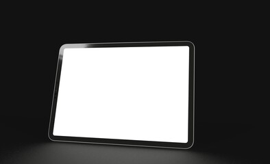 Tablet pc  computer with blank screen 3d