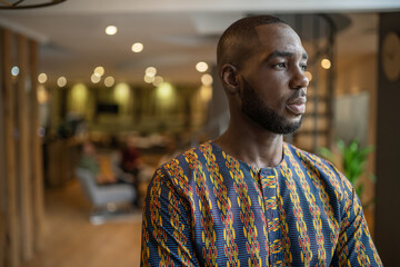 Portrait black african businessman wearing traditional clothing