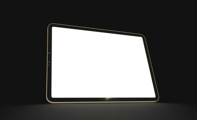 Tablet 3d computer with blank screen illustration