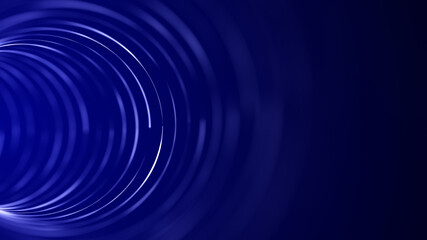 Cyber tunnel consisting of moving glowing points. Futuristic infinite space background. Concept of data transfer in cyberspace. Hi-tech illustration. 3d rendering.