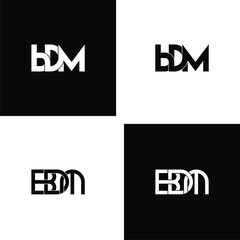 bdm letter original monogram logo design set