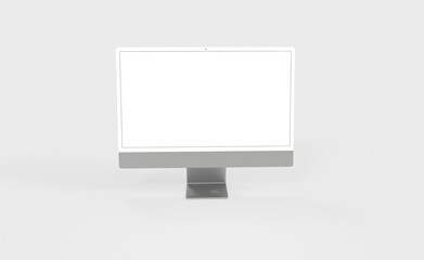 Computer display mock up with blank white screen. Stylish desktop computer mockup. new