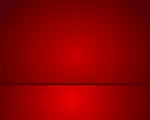 Red room and red floor. Red empty background with gradient effect