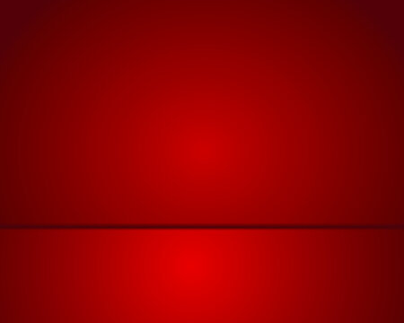 Red Room And Red Floor. Red Empty Background With Gradient Effect