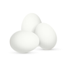 Realistic Detailed 3d White Eggs Set. Vector