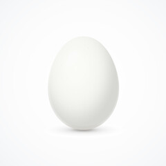 Realistic Detailed 3d White Whole Chicken Egg. Vector