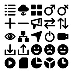 Glyph icons for social media.