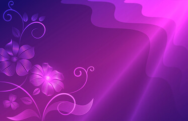 Vector abstract design of floral pattern on a purple background.