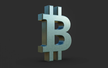 Bitcoin 3D Illustration on dark background