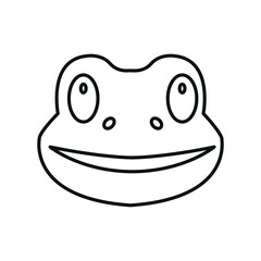 Frog face icon vector