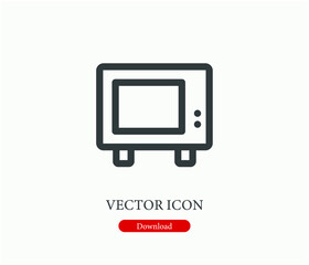 Old tv vector icon.  Editable stroke. Symbol in Line Art Style for Design, Presentation, Website or Apps Elements, Logo. Pixel vector graphics - Vector