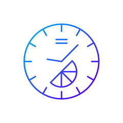 Branded clock gradient linear vector icon. Modern designed house decor. Make home look stylish and modern. Thin line color symbols. Modern style pictogram. Vector isolated outline drawing