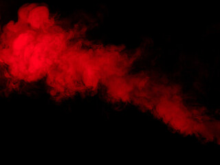 Red smoke on black background