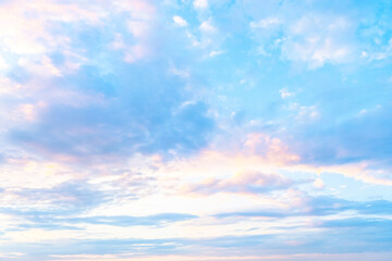 Beautiful sky with clouds, bright colors during sunset