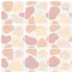 Vector seamless set of abstract trendy templates for social media post with colorful hand draw abstract elements, doodles. Background will continue indefinitely. For personal and business accounts.