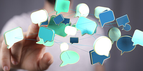 communication speak bubble digital concept