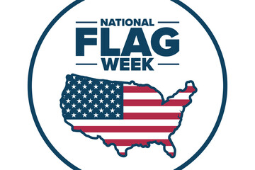 National Flag Week. Holiday concept. Template for background, banner, card, poster with text inscription. Vector EPS10 illustration.