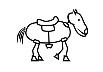 abstract horse with saddle