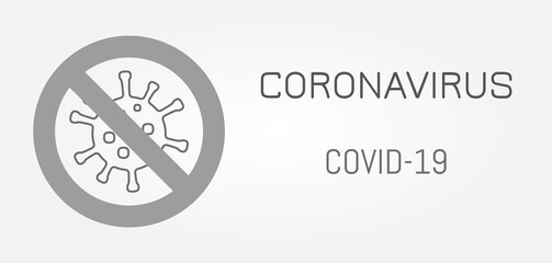 warning circle with coronavirus COVID-19