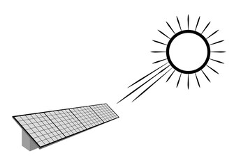 sun and solar panels