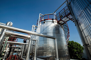 Modern tank chemistry factory with large shine tanks